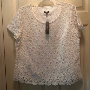 Talbots White Lace Blouse